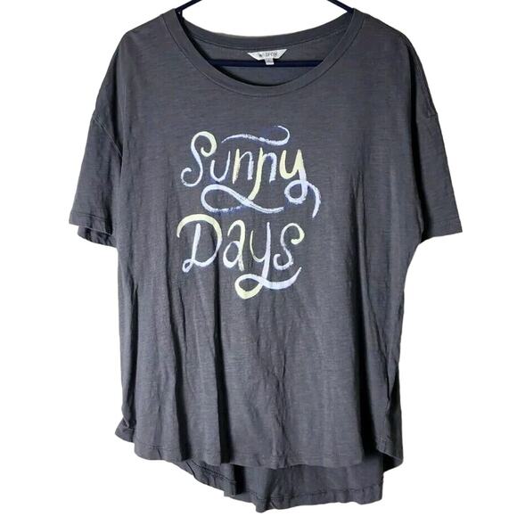 WildFox Graphic Tee T-Shirt Size Large Gray Sunny Days Short Sleeve - Picture 1 of 5